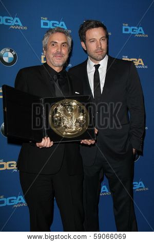 LOS ANGELES - JAN 25:  Alfonso Cuaron, Ben Affleck at the 66th Annual Directors Guild of America Awards - Press Room at Century Plaza Hotel on January 25, 2014 in Century City, CA