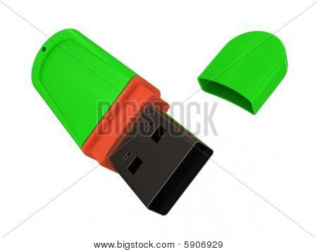 USB Flash Drive su sfondo bianco