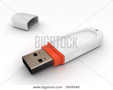 USB Flash Drive su sfondo bianco