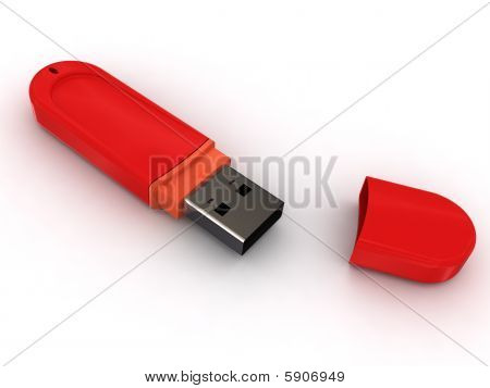 USB Flash Drive su sfondo bianco