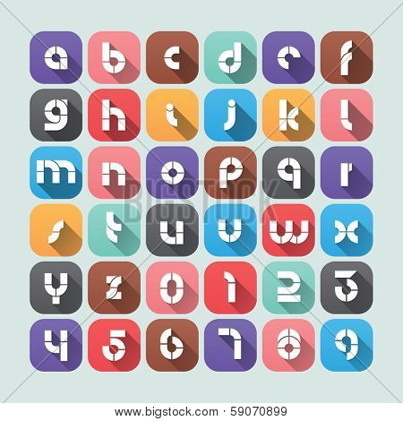 Vector 2D Flat Alphabet Design