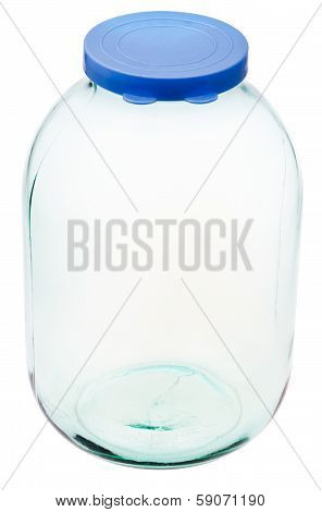 Closed Three-liter Glass Jar Isolated