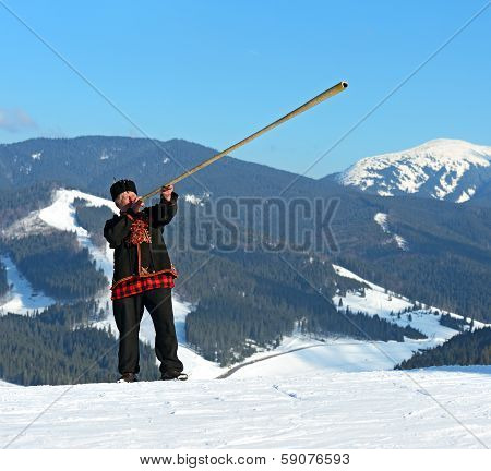 A Man With Trembitas