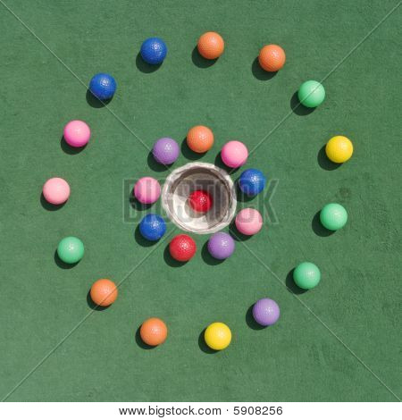 Golfballen In cirkel