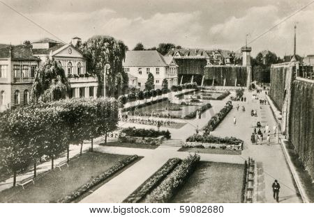 BAD SALZUFLEN, GERMANY, CIRCA FIFTIES - Vintage photo of Leopoldbad and Inhalatorium 