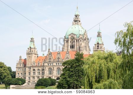 Landscape Of The New Town Hall In Hanover, Germany