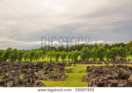 Buddist Temple Borobudur Prombanan Complex In Yogjakarta In Java, Indonesia