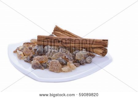 Rock candy sugar and cinnamon
