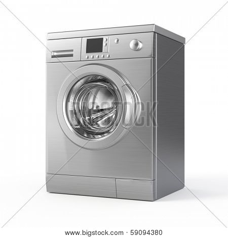 Washing machine isolated on white - 3d render