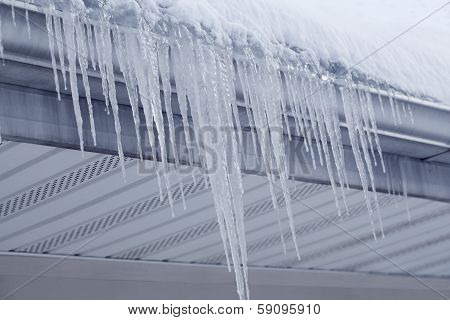 Icicles From Gutter
