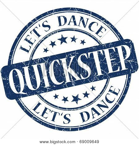 Quickstep Blue Vintage Grungy Isolated Round Stamp