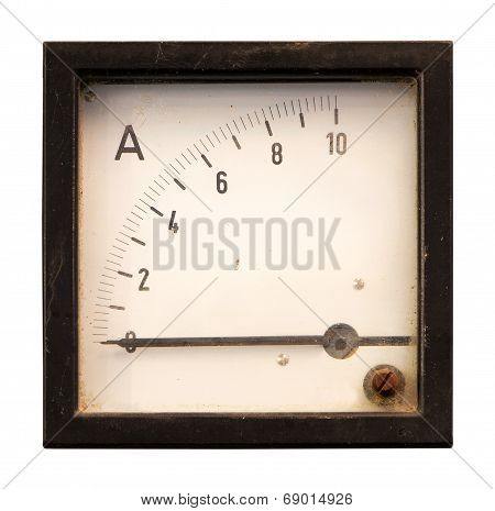 Old Meter Isolated On White Background