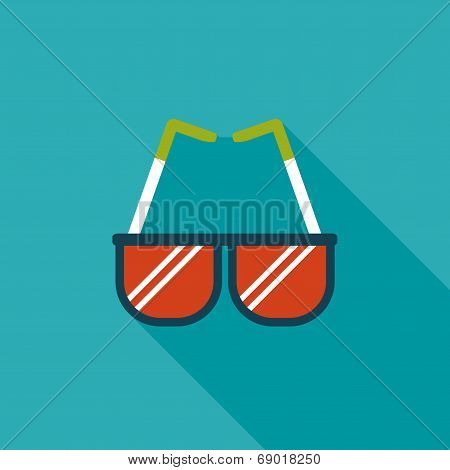 Sunglasses flat icon with long shadow