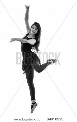 Silhouette of beautiful female ballet dancer