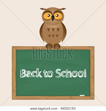 Funny Owl With School Board