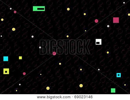 Black background with geometrical shapes