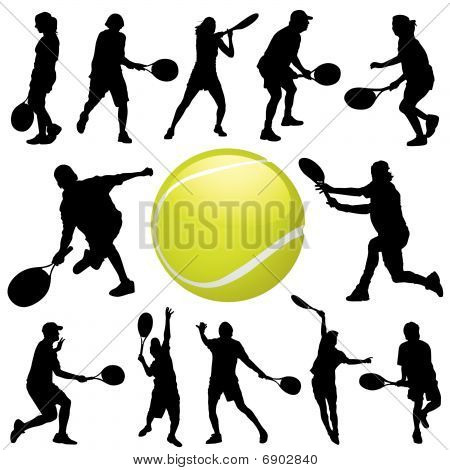 tennis players vector