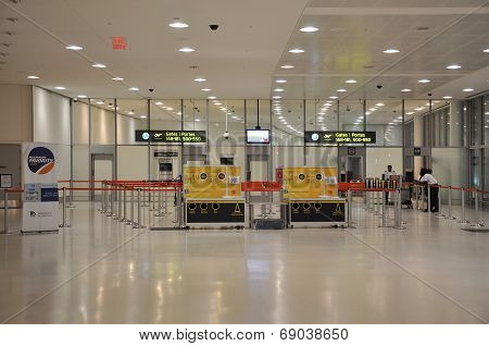 Security screening point of Pearson Airport.