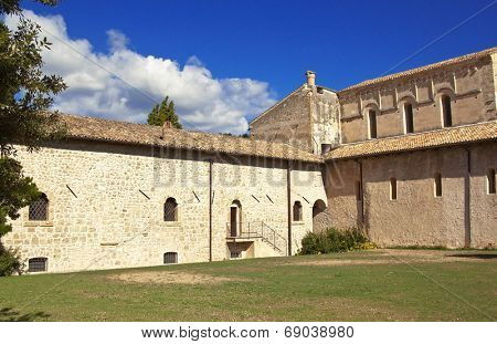 San Clemente abbey courtyard, Abruzzo region, Italy