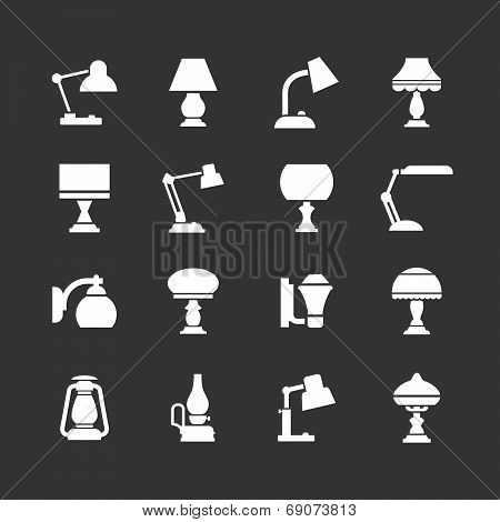 Set Icons Of Lamps