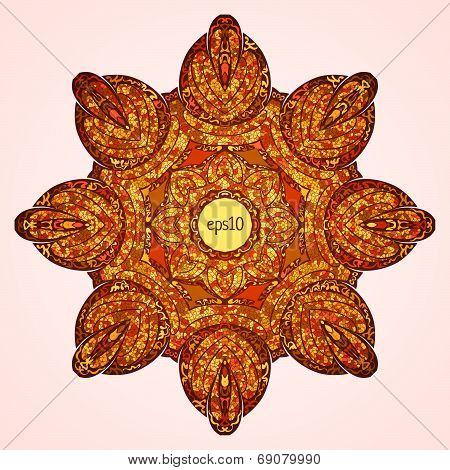 Vector abstract circular pattern of arabesques