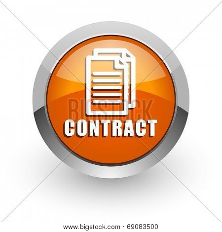 contract orange glossy web icon