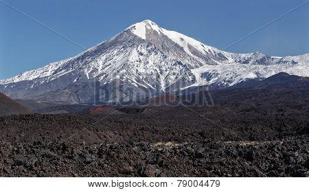 Beautiful Landscape Of Kamchatka: Active Tolbachik Volcano