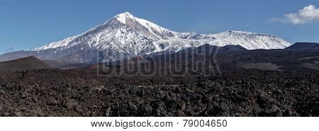 Beautiful Landscape Of Kamchatka: Active Tolbachik Volcano