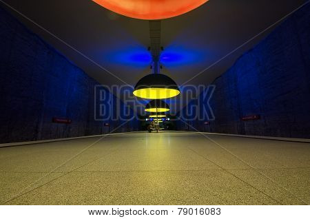 Westfriedhof Subway Station In Munich, Germany