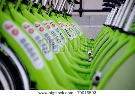 Budapest, Hungary - December 12 2014:new Budapest Bike Hire Called 
