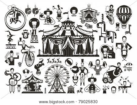 Circus set of icons