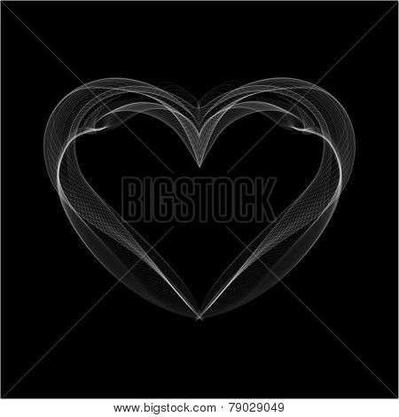 Realistic Smokey Heart Isolated on Black