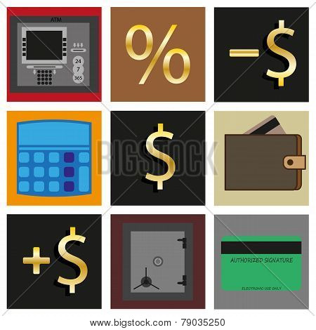 Set Of Icons. Cash Transactions.