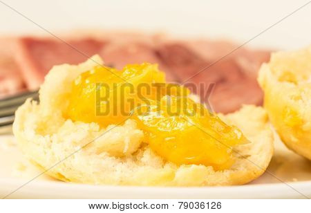 Lemon Curd Biscuit - Closeup