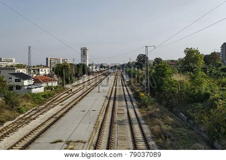 Railway station Ruse - view from above