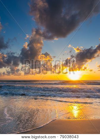 Sea sunrise in Chaweng beach Koh Samui island, Thailand.