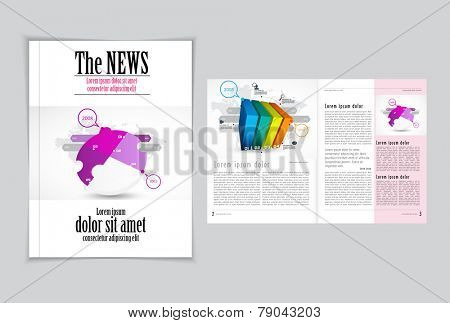 Graphical design magazine template. Vector