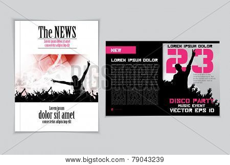 Graphical design magazine template. Vector