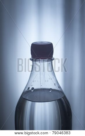 Soda Lemonade Soft Drink Bottle Plain Blue Studio Background