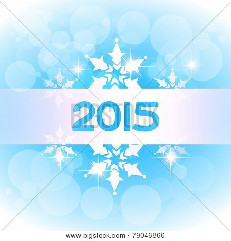 vector elegant 2015 new year on blue theme design