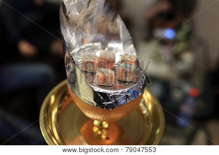 Coals On The Orange Bowl Of Shisha
