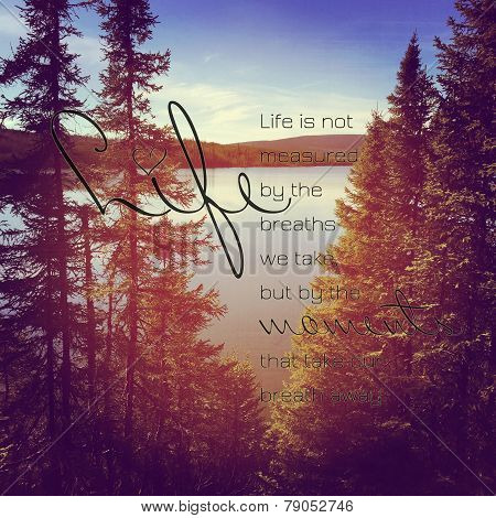 Stunning Instagram Of Peaceful Lake In Evening With Inspirational Quote