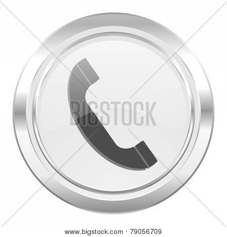 phone metallic icon telephone sign 