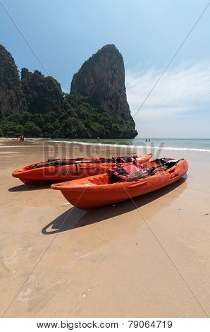 Railay Beach In Krabi Thailand Kajak