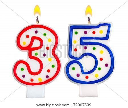 Birthday Candles Number Thirty Five