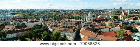 Vilnius City Aerial View From Vilnius University Tower