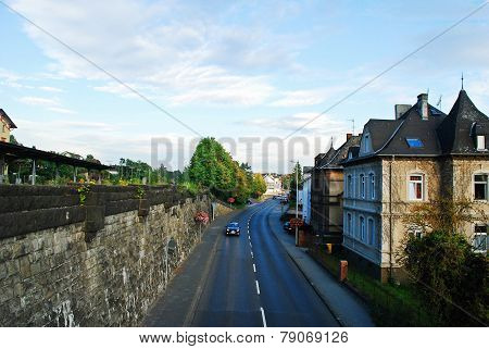 Diez City Limburger Street Sunny Day View. Germany.