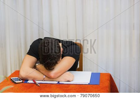Tired Or Despondent Young Man