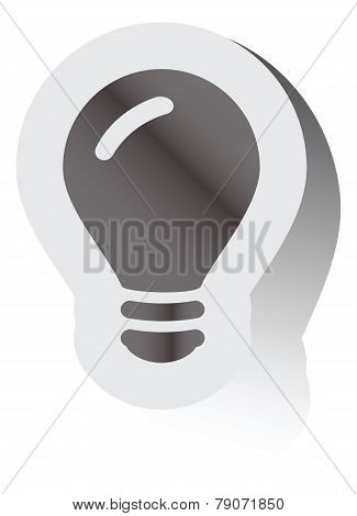 Black icon on a gray background