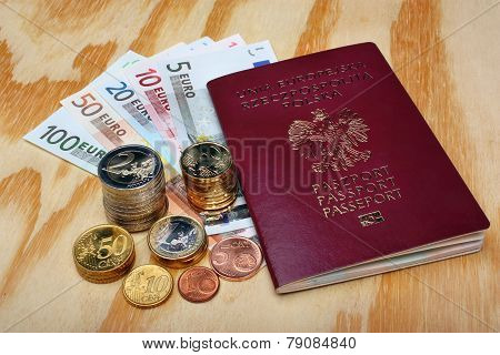 Polish Passport And euro Money